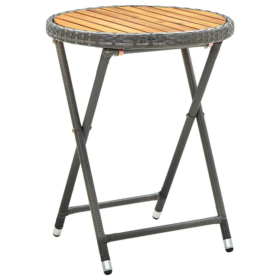 Ensemble bistro de jardin 3 pcs Gris polyrotin - 5