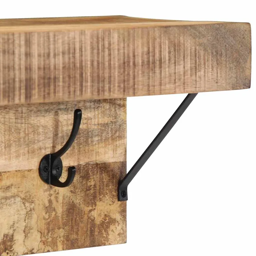 Porte-manteau Marron 73 x 19 x 23 cm Bois de manguier massif - 8