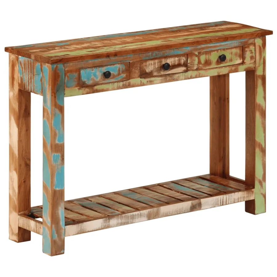 Table console 110x30x76 cm Bois massif de récupération - 3