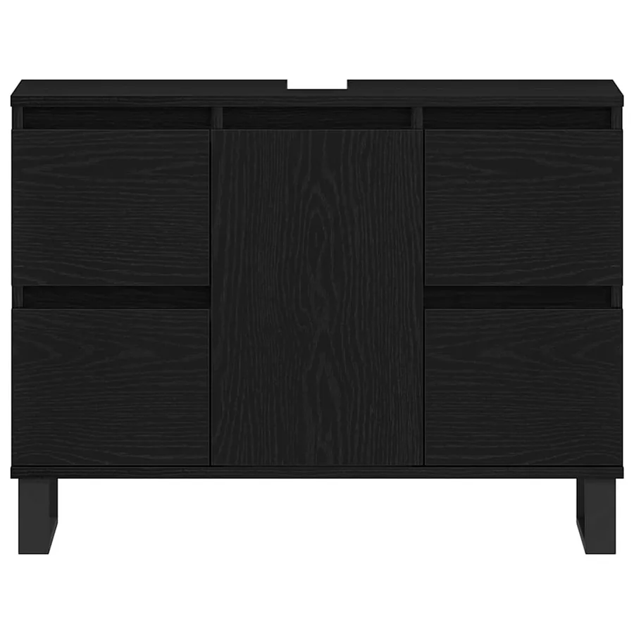 Cabinet de salle de bain avec tiroir Chêne noir 80 x 33 x 60 cm - 6