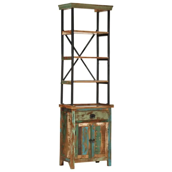 Buffet 55x30x180 cm bois de récupération massif