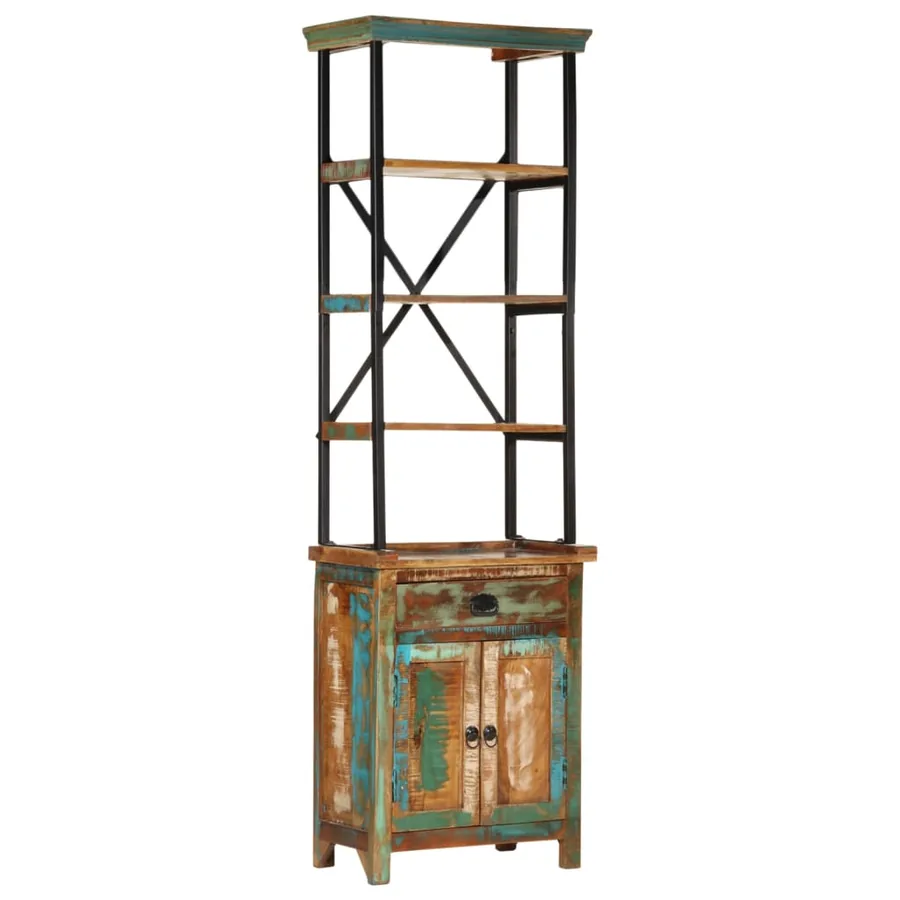 Buffet 55x30x180 cm bois de récupération massif - 11
