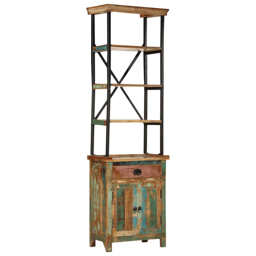 Buffet 55x30x180 cm bois de récupération massif - 12