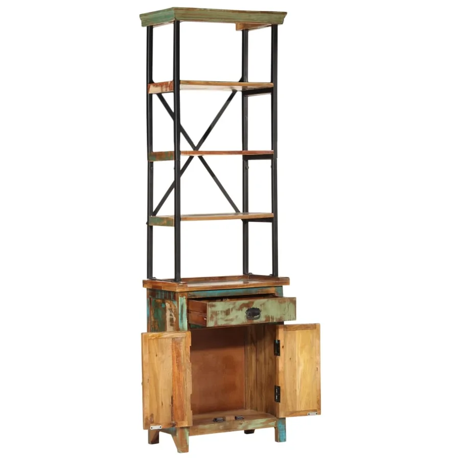 Buffet 55x30x180 cm bois de récupération massif - 5