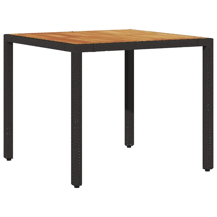 Ensemble de salle à manger pour jardin 5 pcs Noir polyrotin - 5