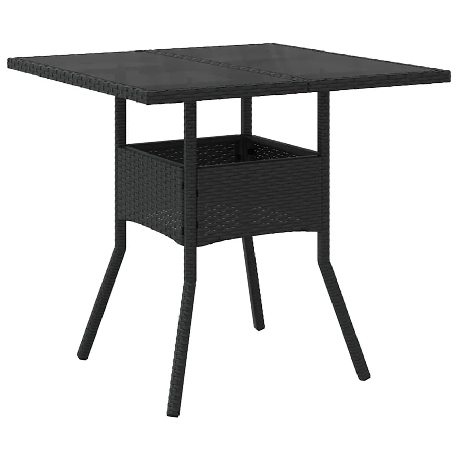 Ensemble de salle à manger pour jardin 3 pcs Noir polyrotin - 5