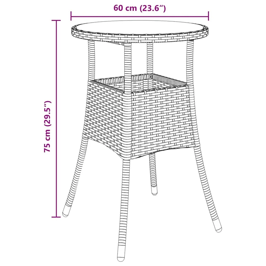 Ensemble de salle à manger pour jardin 5 pcs Noir polyrotin - 11