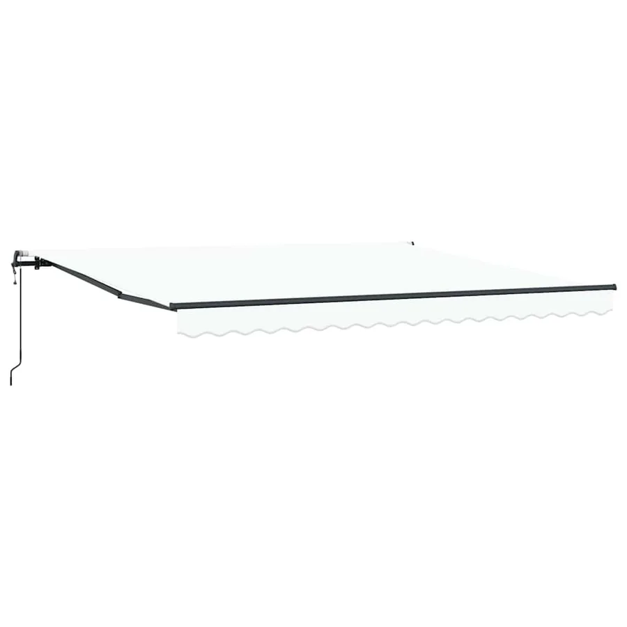 Auvent rétractable Blanc 400 × 300 cm Tissu et Aluminium - 2