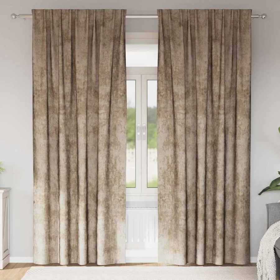 Rideaux en velours 2 pcs Champagne 260 x 140 cm Velours