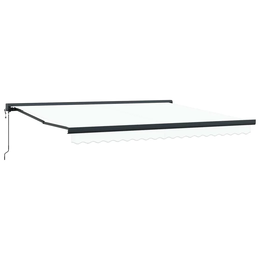Auvent rétractable Blanc 400 × 300 cm Tissu et Métal - 2