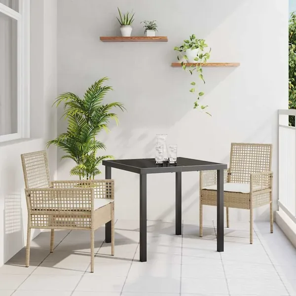 Chaise de jardin 2 pcs Beige 55 x 53 x 85 cm polyrotin