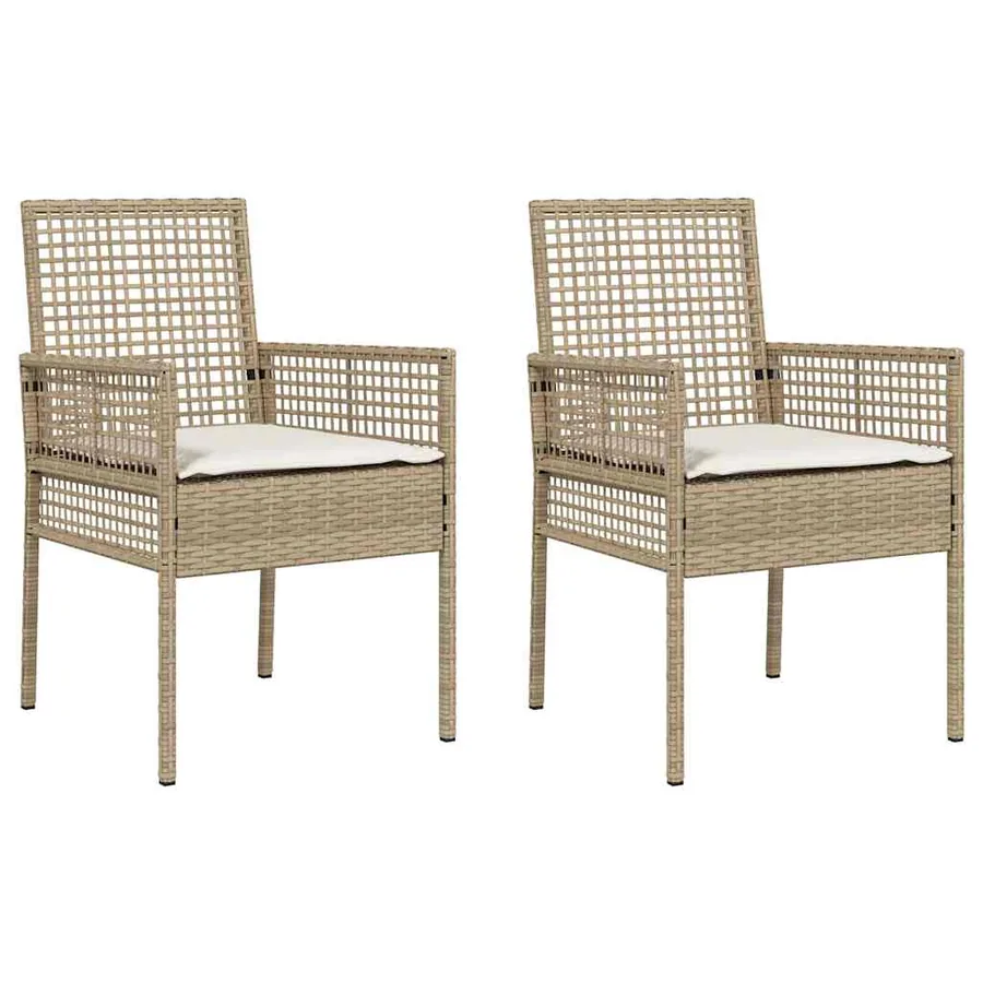 Chaise de jardin 2 pcs Beige 55 x 53 x 85 cm polyrotin - 2