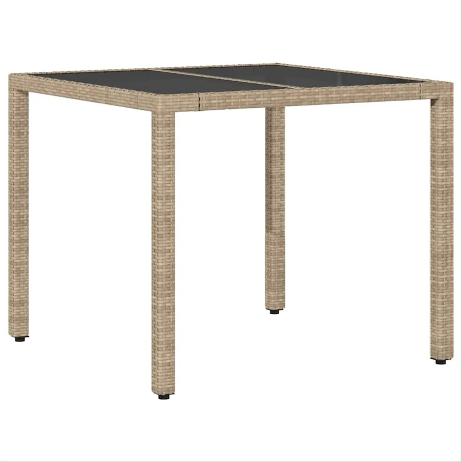 Ensemble de salle à manger pour jardin 3 pcs Beige polyrotin - 5