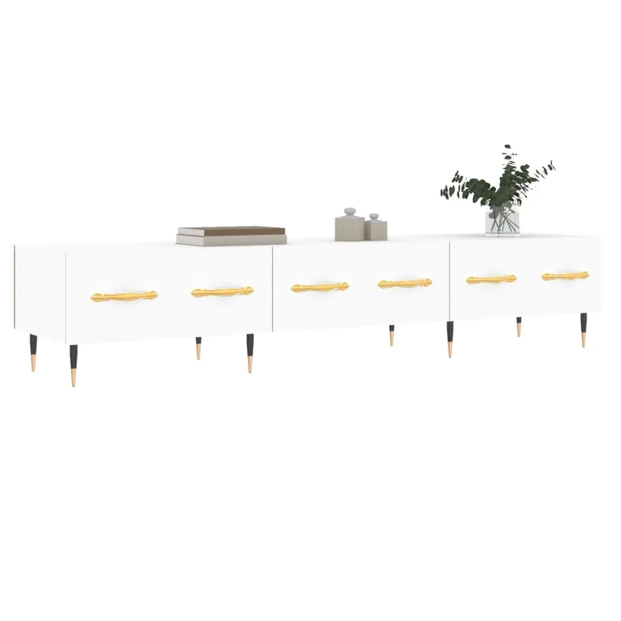 Meuble TV blanc 150x36x30 cm bois d'ingénierie - 3