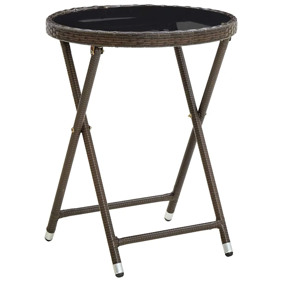 Ensemble bistro de jardin 3 pcs Marron polyrotin - 5