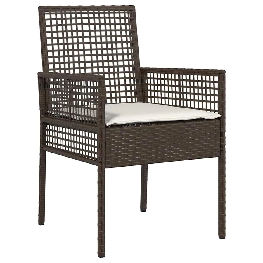 Ensemble bistro de jardin 3 pcs Marron polyrotin - 6