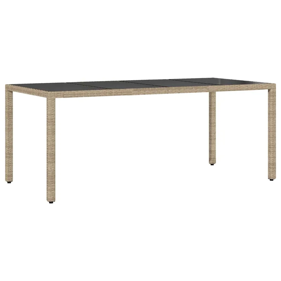 Ensemble de salle à manger pour jardin 7 pcs Beige polyrotin - 5