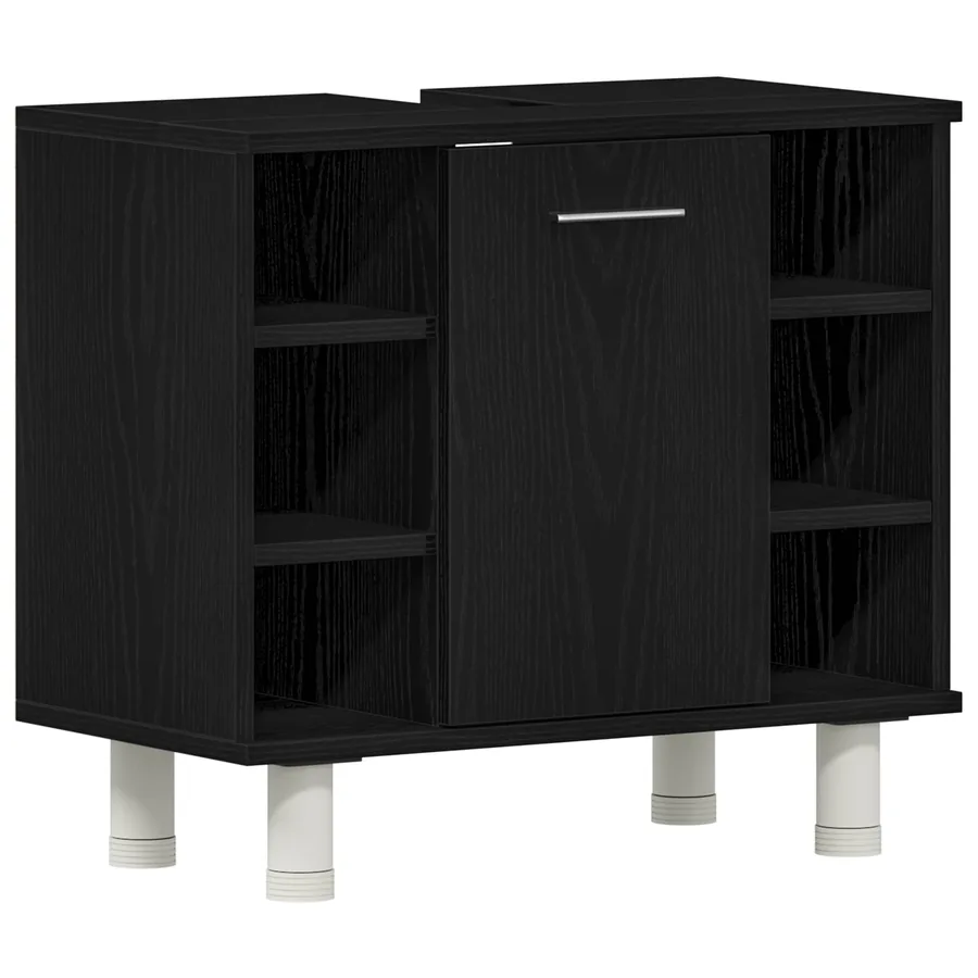Ensemble de mobilier de salle de bain avec étagère 3 pcs Noir - 6