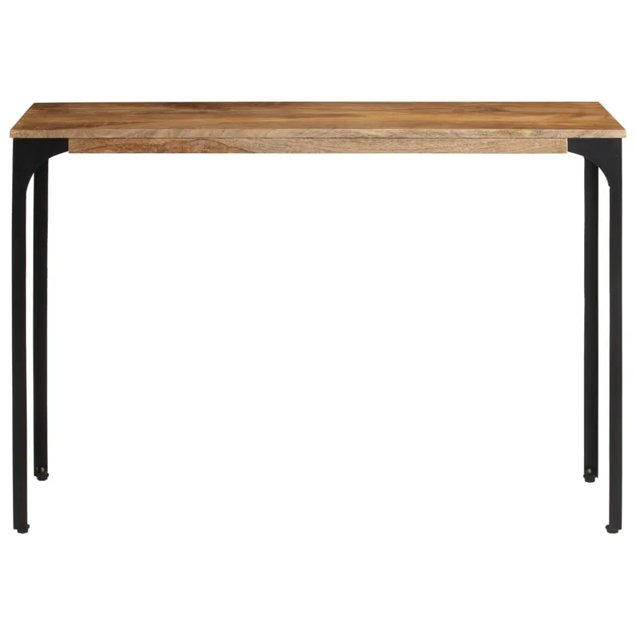Table console marron 110x35x76cm bois massif de manguier et fer - 4