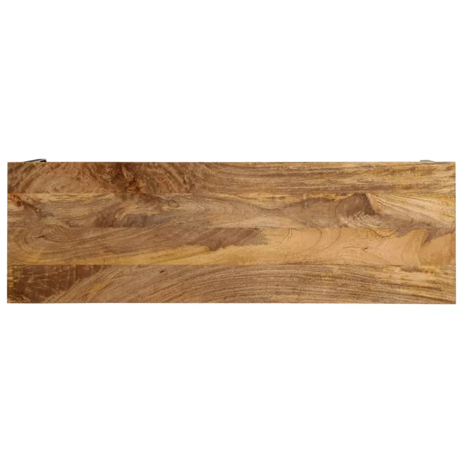 Table console marron 110x35x76cm bois massif de manguier et fer - 6