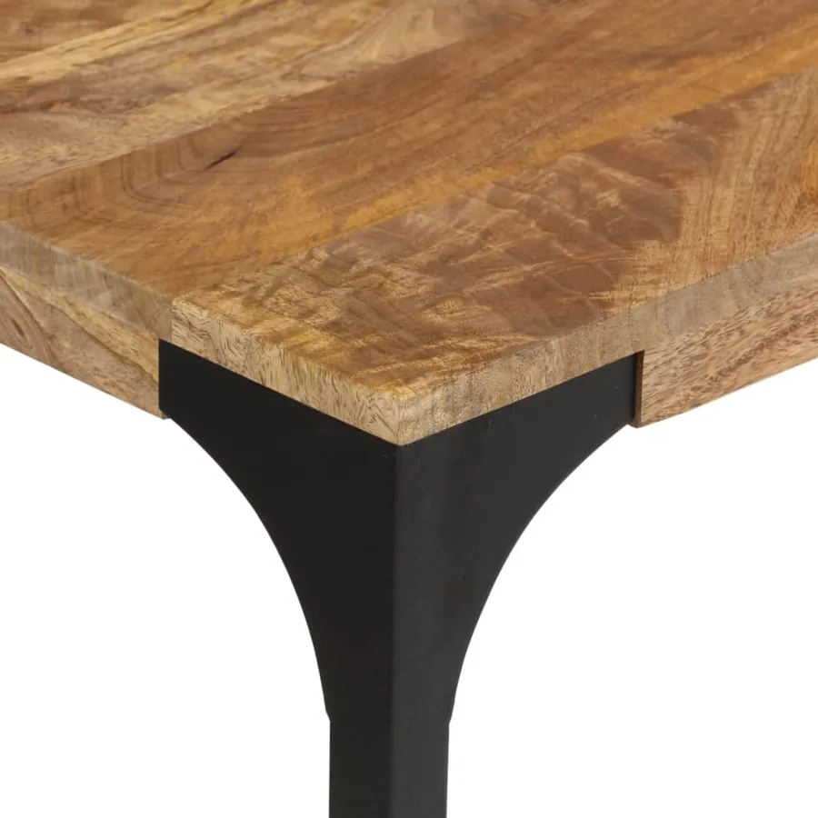 Table console marron 110x35x76cm bois massif de manguier et fer - 7