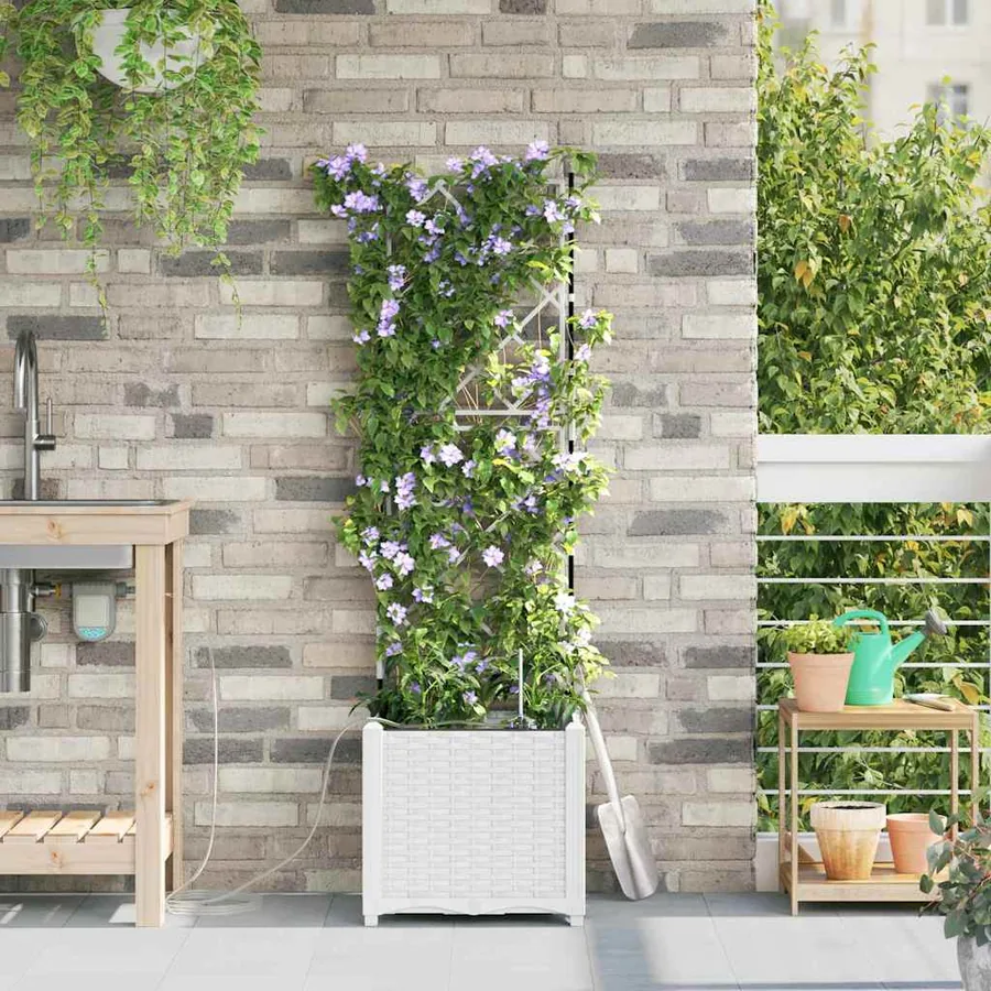 Cache-pot de jardin Blanc 40 x 40 x 142 cm PP - 3