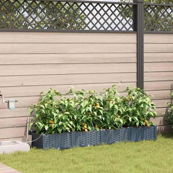 Cache-pot de jardin 4 pc Gris clair 160 x 40 x 22 cm PP