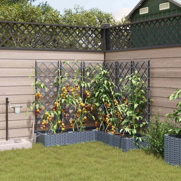 Cache-pot de jardin 5 pc Gris clair 120 x 120 x 126 cm PP