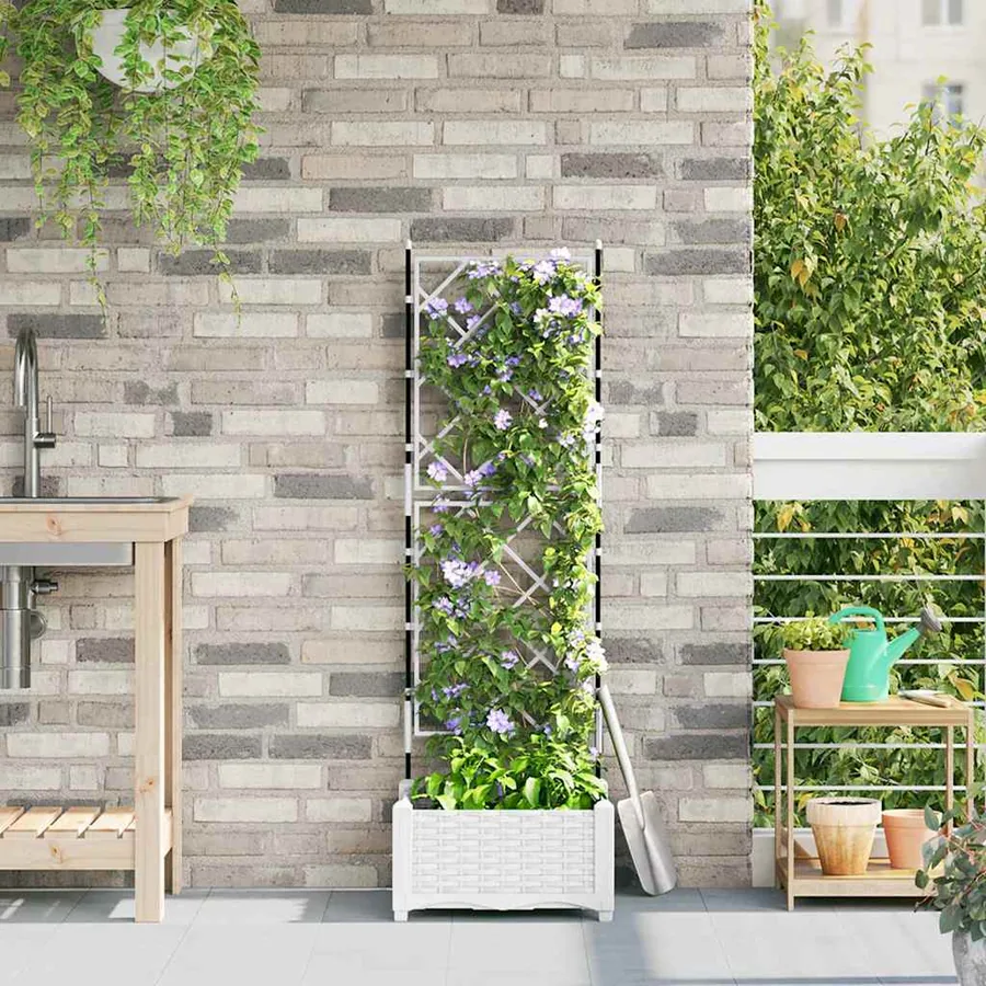 Cache-pot de jardin Blanc 40 x 40 x 125,5 cm PP
