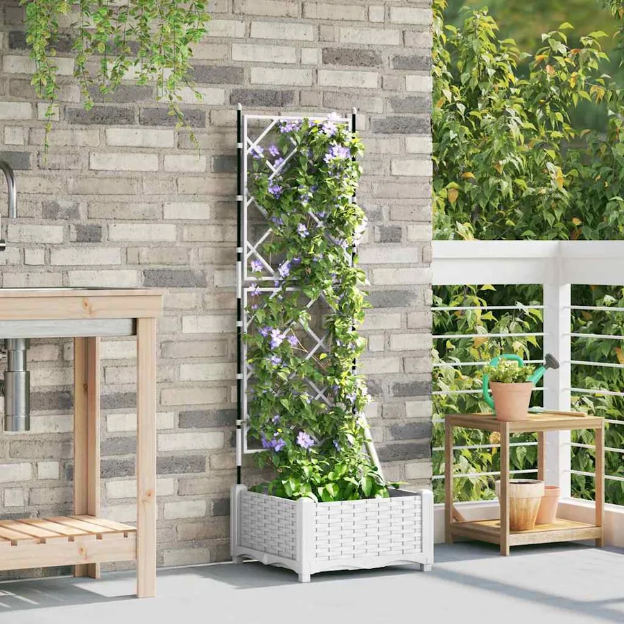 Cache-pot de jardin Blanc 40 x 40 x 125,5 cm PP - 3