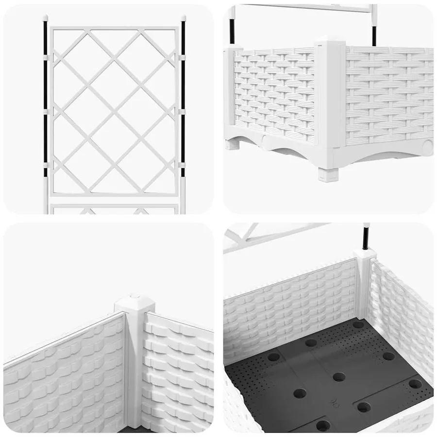 Cache-pot de jardin Blanc 40 x 40 x 125,5 cm PP - 8