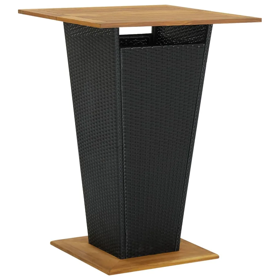 Ensemble de bar de jardin 3 pcs avec coussins noir poly rotin - 5
