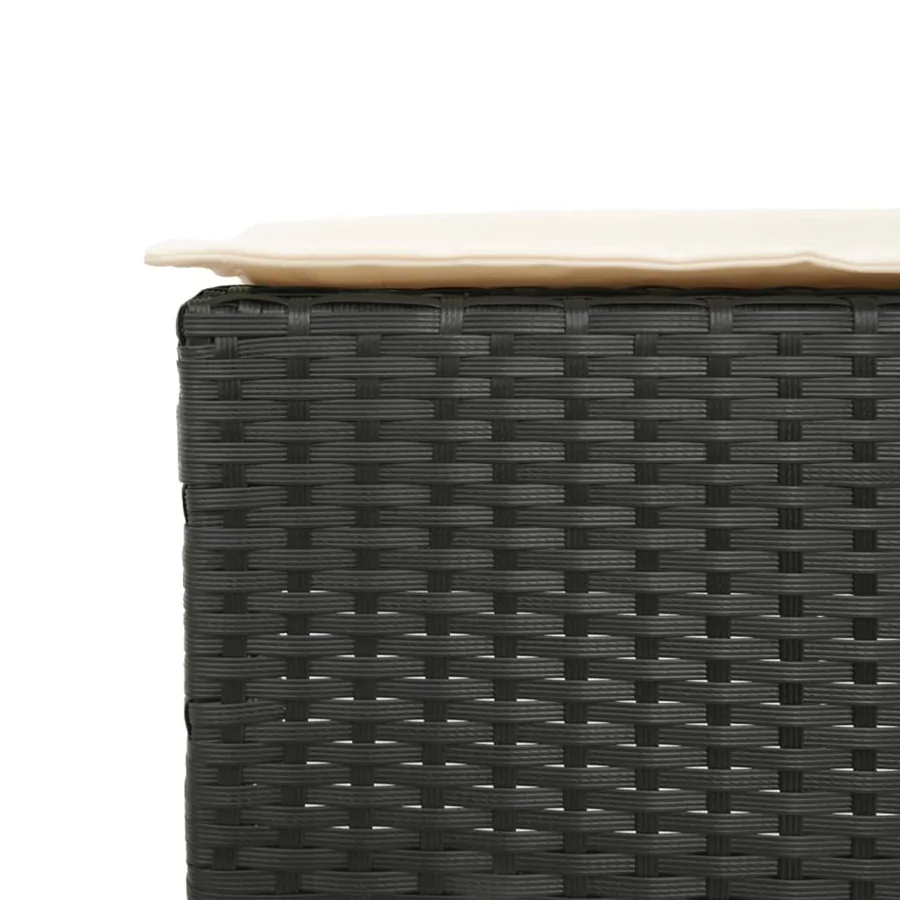 Ensemble de bar de jardin 3 pcs avec coussins noir poly rotin - 6