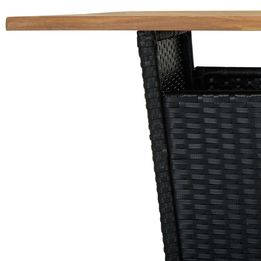 Ensemble de bar de jardin 3 pcs avec coussins noir poly rotin - 7
