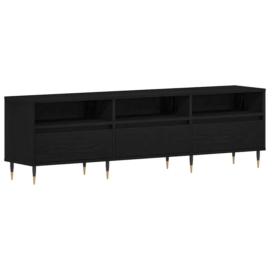 Meuble TV Chêne noir 150 x 30 x 44,5 cm Bois d'ingénierie - 2