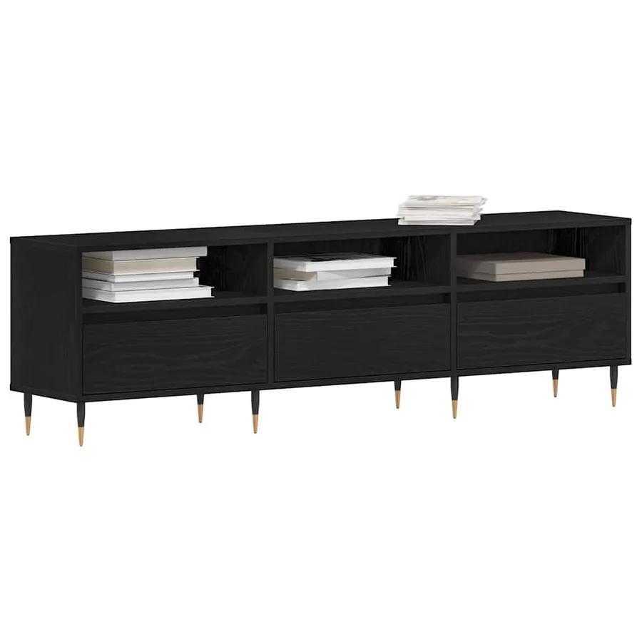Meuble TV Chêne noir 150 x 30 x 44,5 cm Bois d'ingénierie - 3