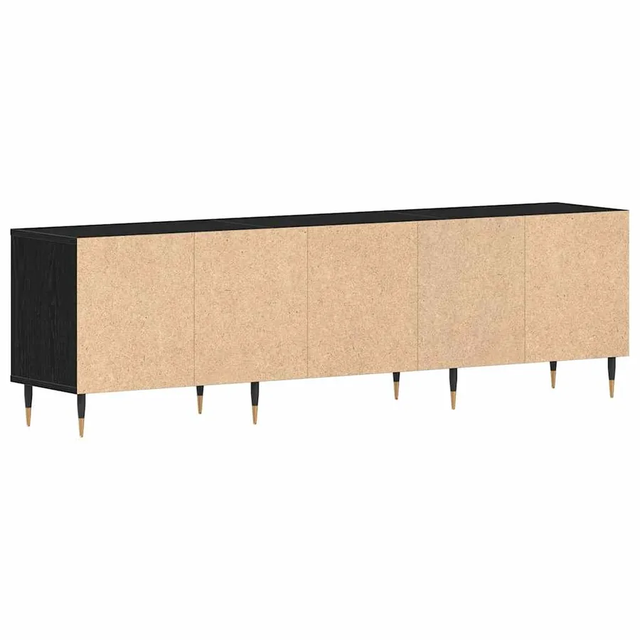 Meuble TV Chêne noir 150 x 30 x 44,5 cm Bois d'ingénierie - 6
