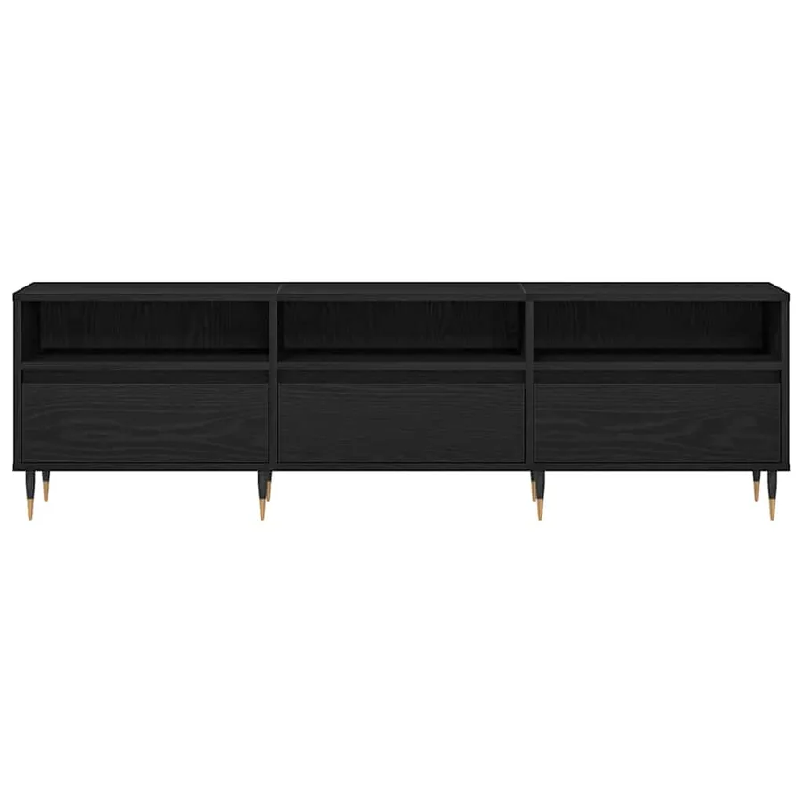 Meuble TV Chêne noir 150 x 30 x 44,5 cm Bois d'ingénierie - 7