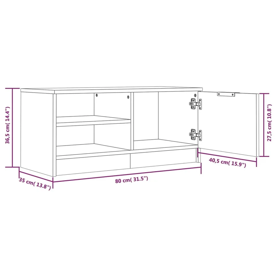 Meubles TV 2 pcs Blanc brillant 80x35x36,5 cm Bois d'ingénierie - 11