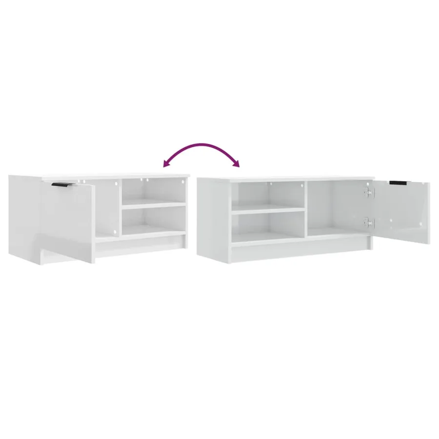 Meubles TV 2 pcs Blanc brillant 80x35x36,5 cm Bois d'ingénierie - 9