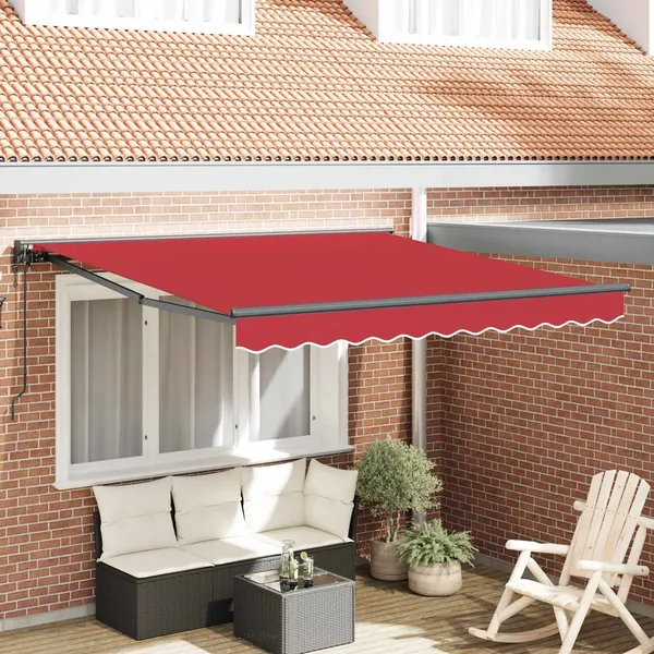 Cadre d'auvent Rouge 300 x 250 cm Polyester avec revêtement PU