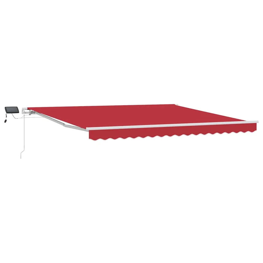 Auvent rétractable Rouge 400 × 300 cm Tissu et Aluminium - 2