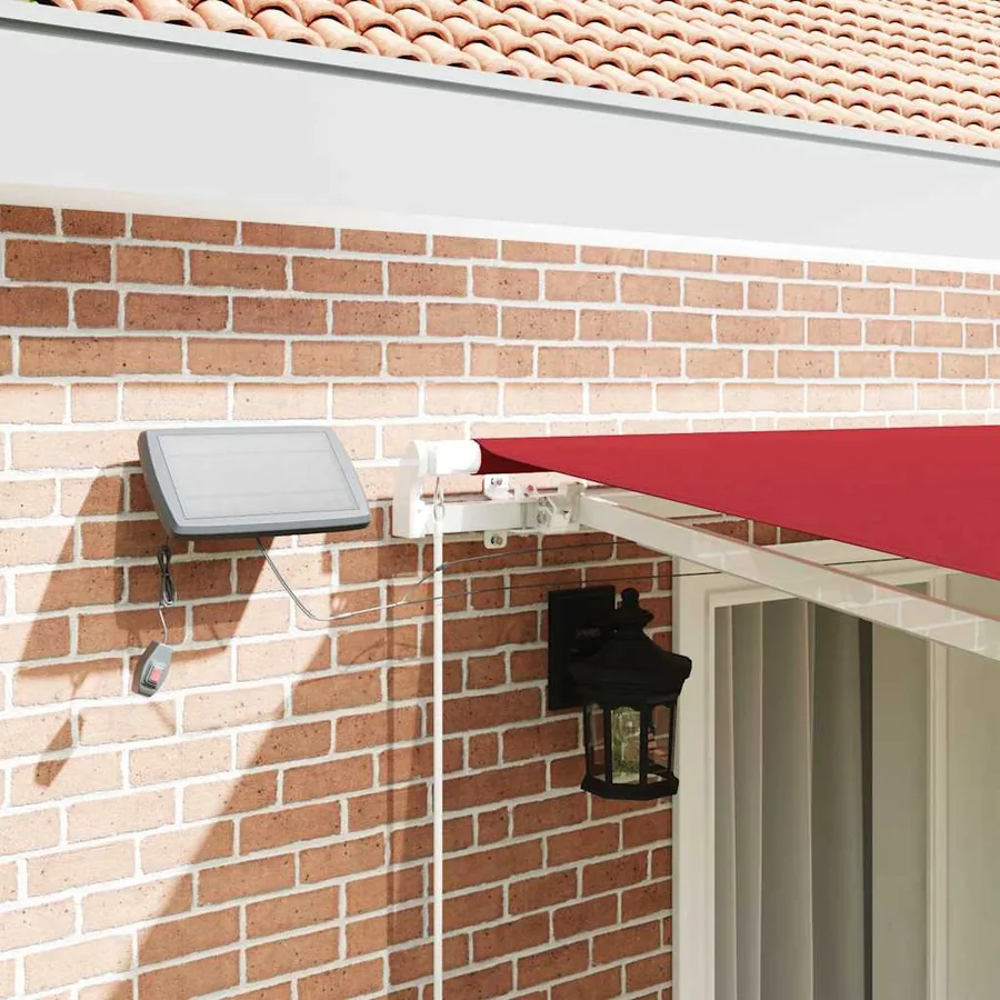 Auvent rétractable Rouge 400 × 300 cm Tissu et Aluminium - 4