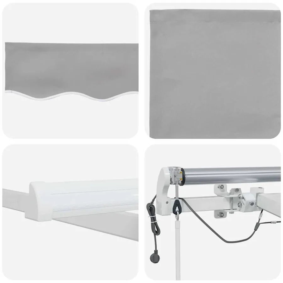 Auvent rétractable Gris clair 600 × 350 cm Polyester - 8