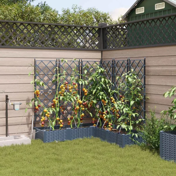 Cache-pot de jardin 5 pc Gris 120 x 120 x 126 cm PP