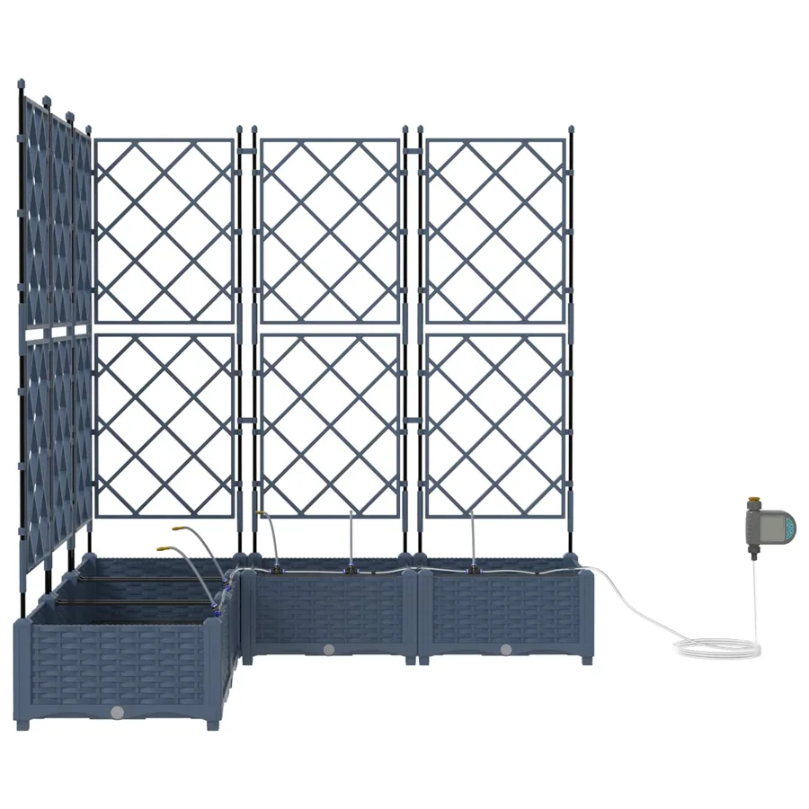 Cache-pot de jardin 5 pc Gris 120 x 120 x 126 cm PP - 4