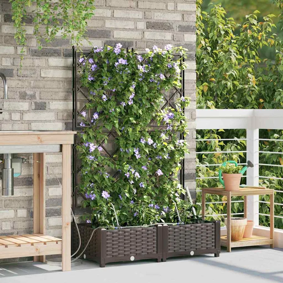 Cache-pot de jardin 2 pc Marron 80 x 40 x 126 cm PP