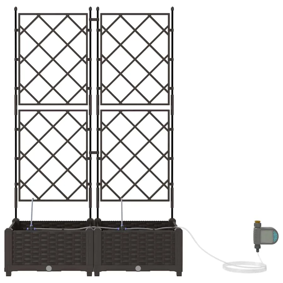 Cache-pot de jardin 2 pc Marron 80 x 40 x 126 cm PP - 6