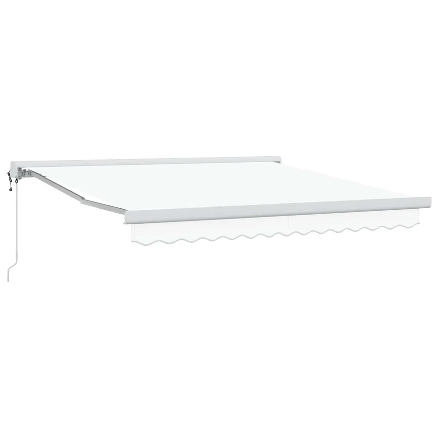 Auvent rétractable Blanc 300 x 250 x 165 cm Tissu et Métal
