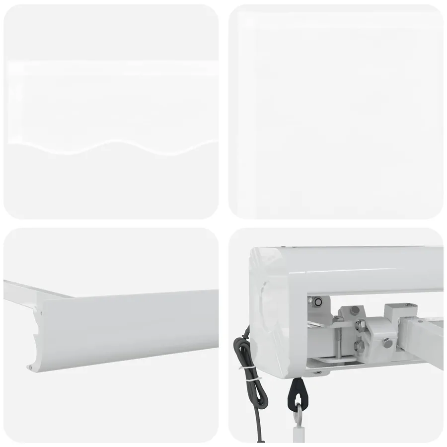Auvent rétractable Blanc 300 x 250 x 165 cm Tissu et Métal - 4